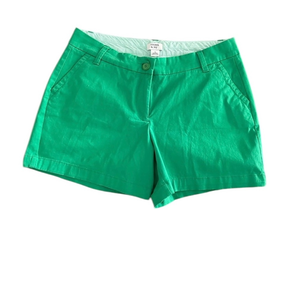 Crown & Ivy CAROLINE Green Shorts Sz/14. Cotton. - Picture 11 of 13